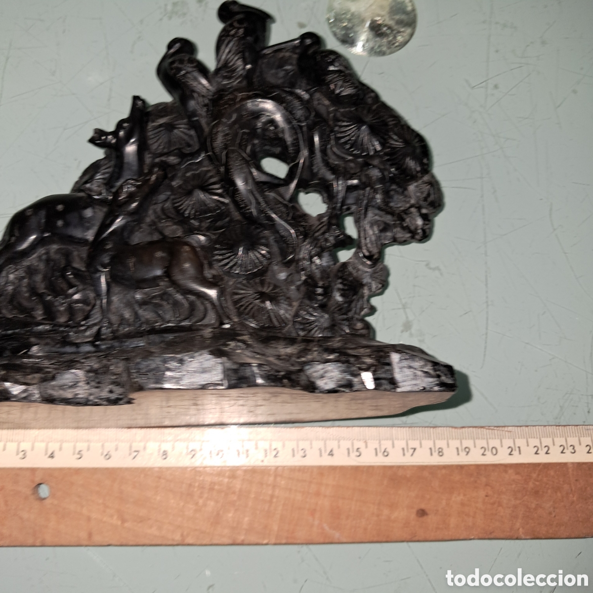 Vintage: P&aacute;tina con ciervos oscurecido 21 cm - Foto 3