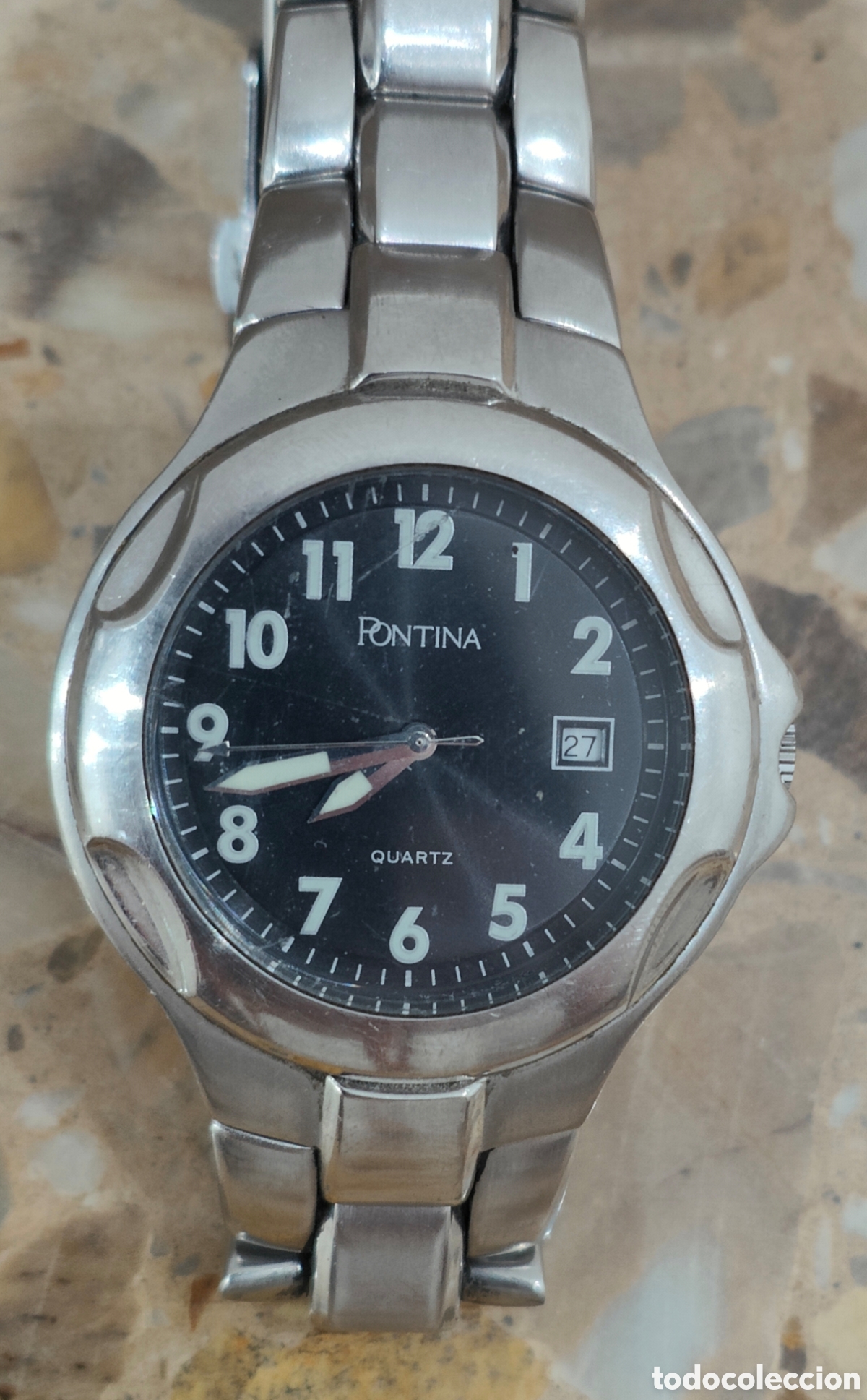 Vintage: Reloj Pontina Negro - No Funciona - Foto 2