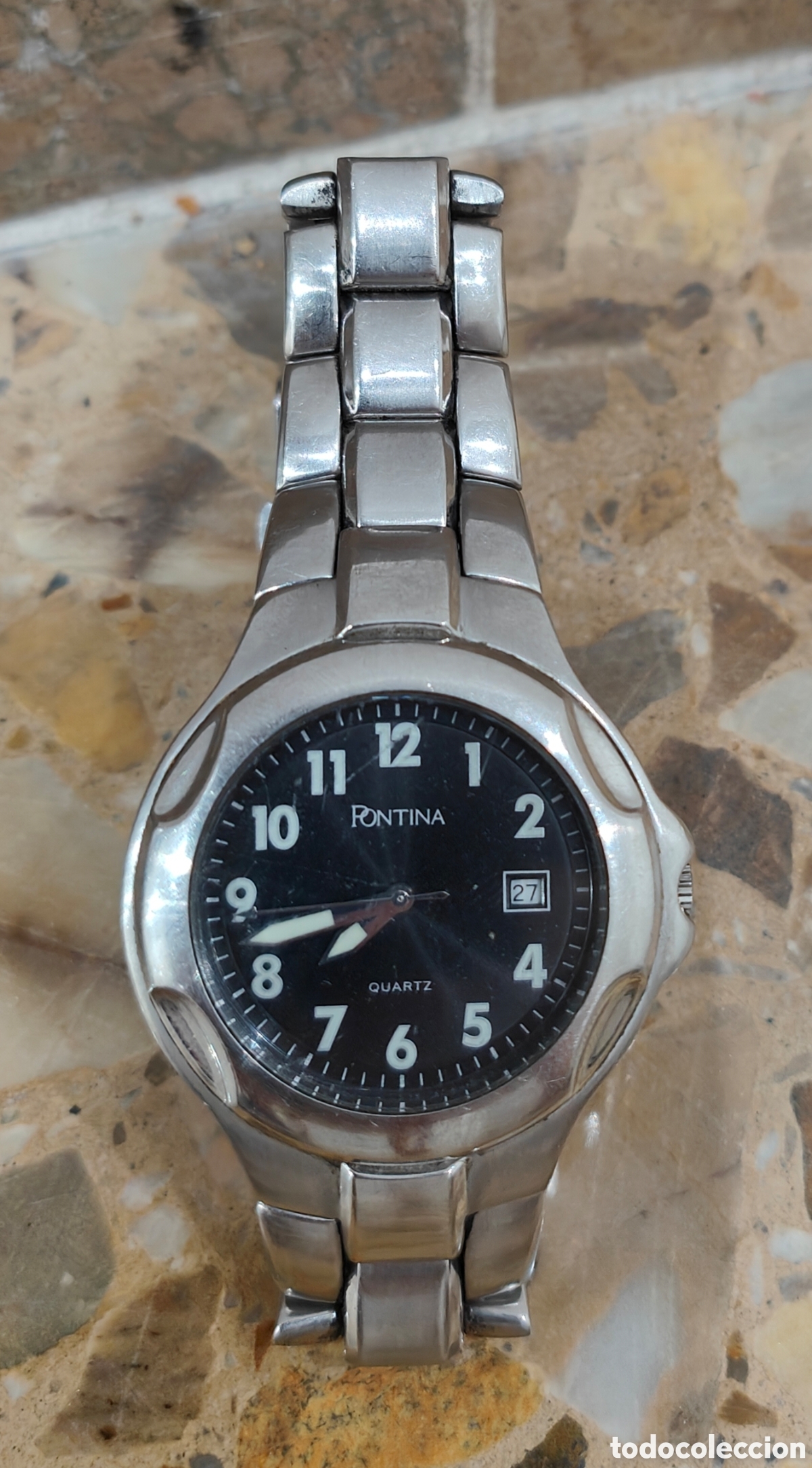 Vintage: Reloj Pontina Negro - No Funciona - Foto 1
