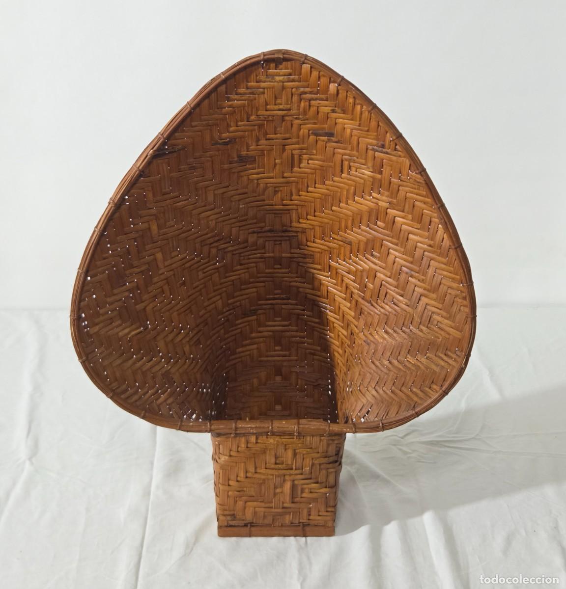 Vintage: Cesta de ratan vintage, para maceta de pared - Foto 1