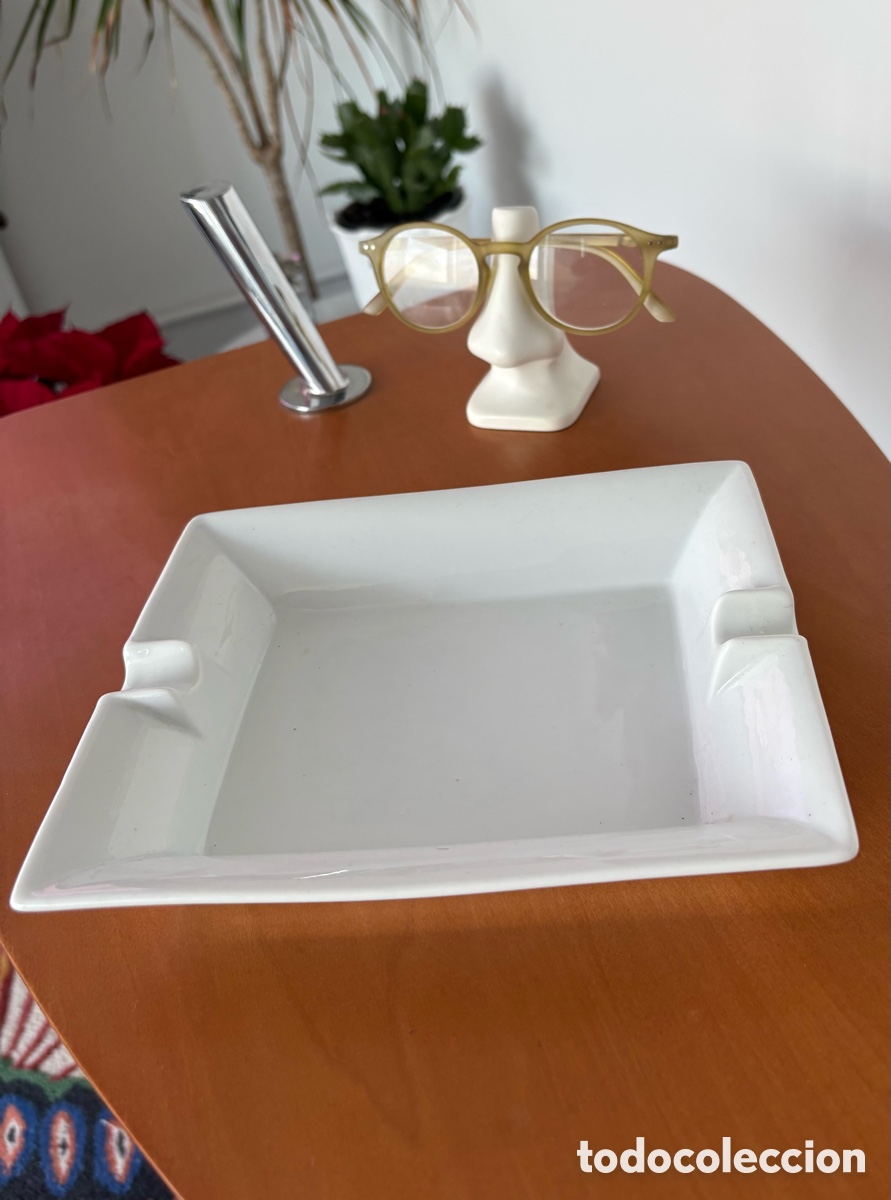 Vintage: cenicero rectangular de porcelana blanca - Foto 2