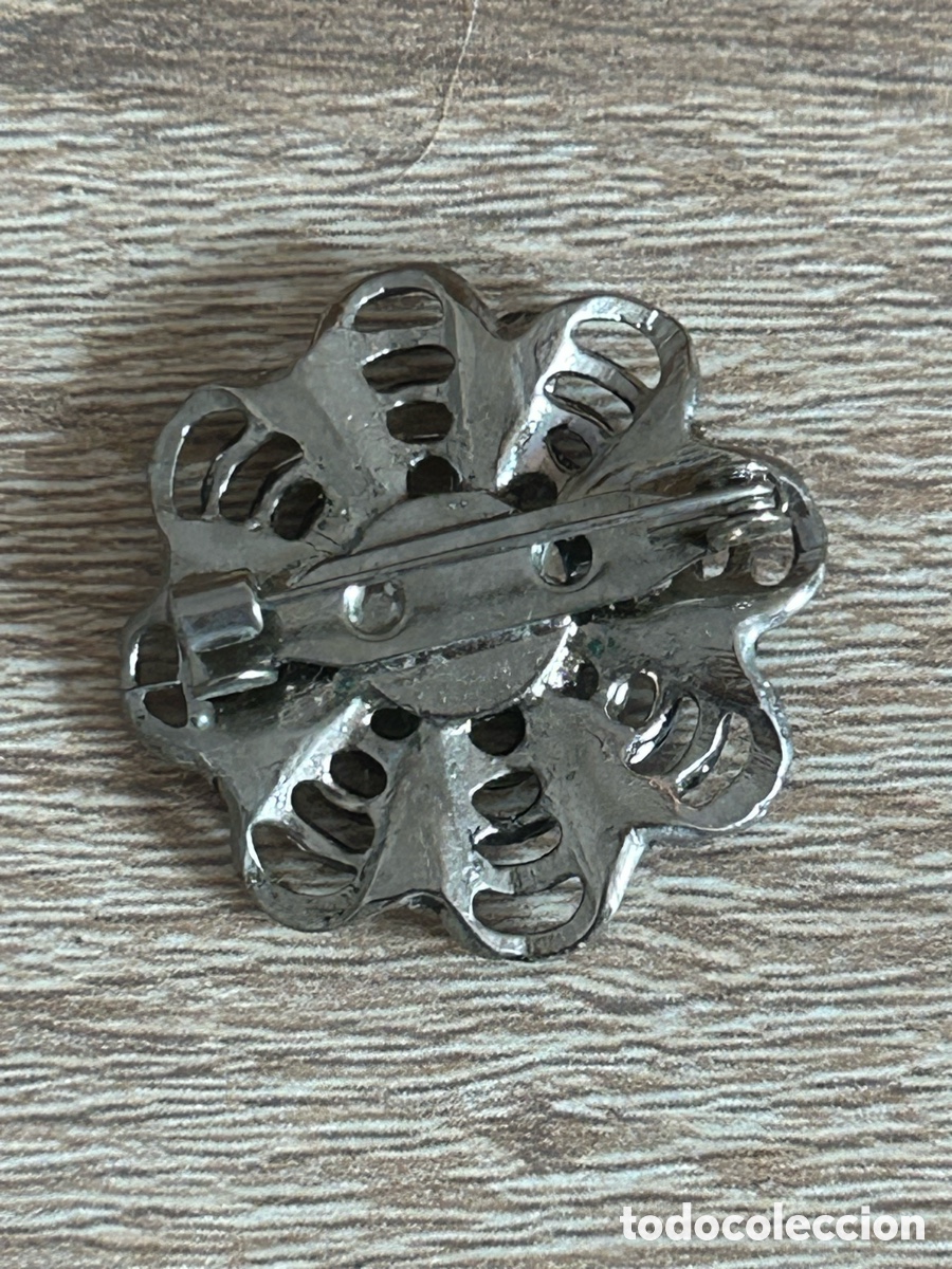 Vintage: Broche vintage en metal plateado - Foto 2