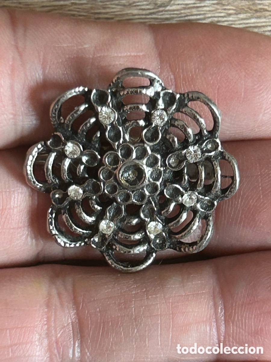 Vintage: Broche vintage en metal plateado - Foto 3