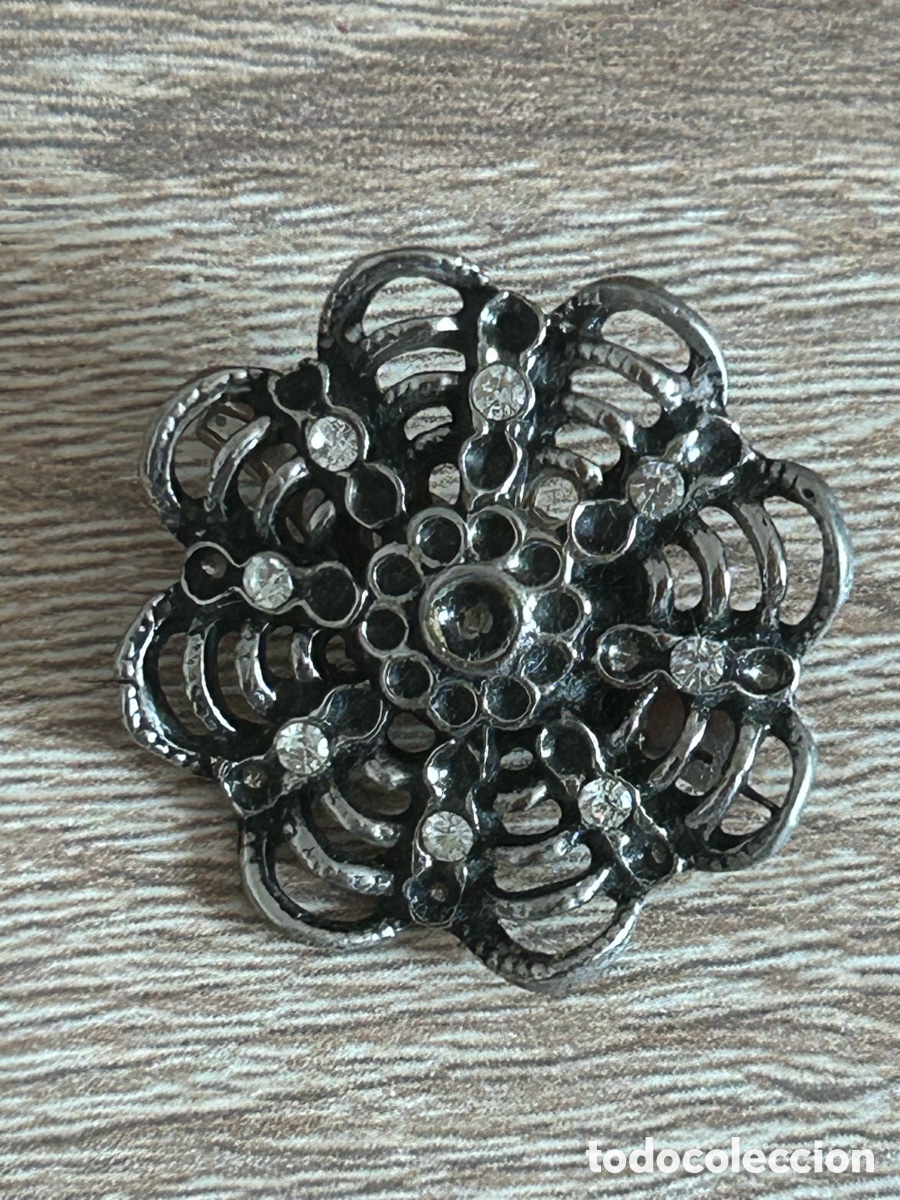 Vintage: Broche vintage en metal plateado - Foto 1