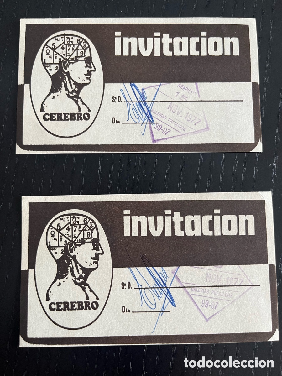 Vintage: Dos invitaciones discoteca cerebro - Foto 3