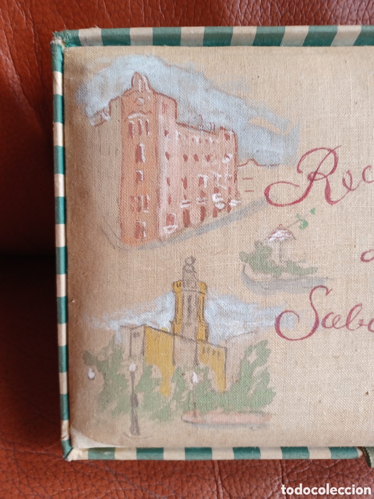 Vintage: Caja pintada a mano, recuerdo de Sabadell. - Foto 2