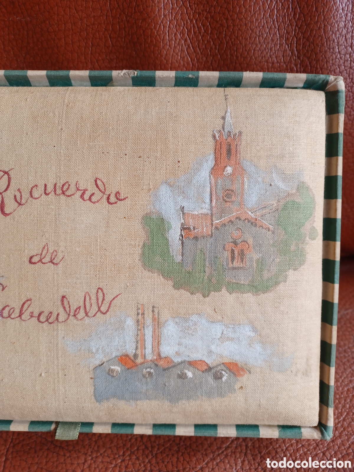 Vintage: Caja pintada a mano, recuerdo de Sabadell. - Foto 3