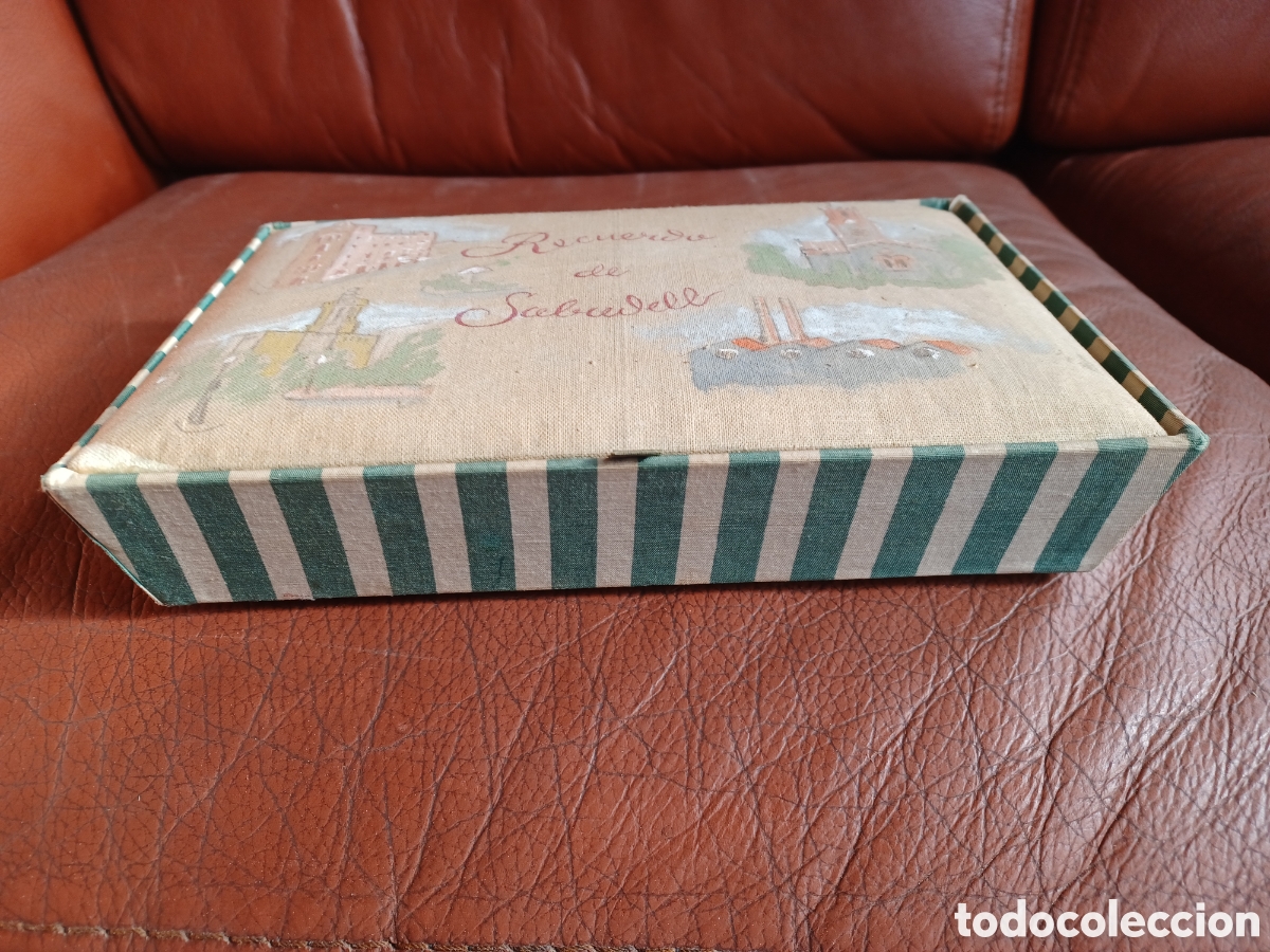 Vintage: Caja pintada a mano, recuerdo de Sabadell. - Foto 7