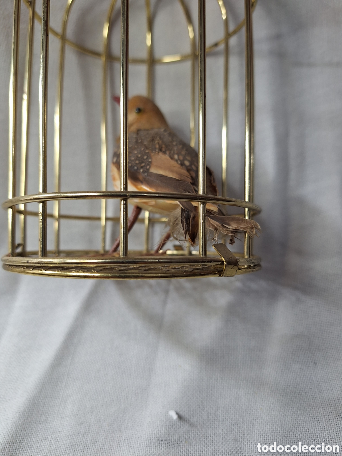 Vintage: Antigua jaula con pajaro - Foto 3