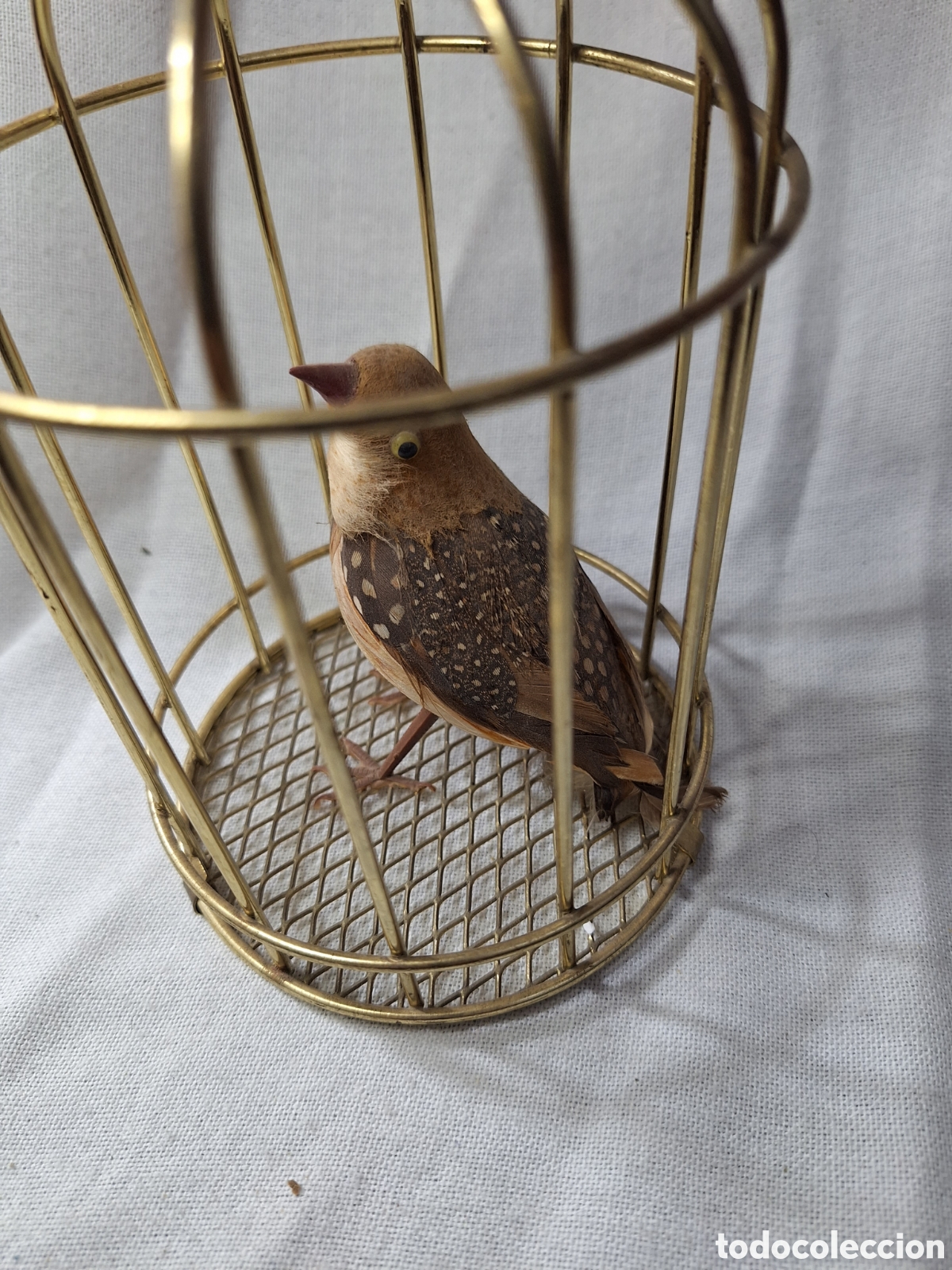 Vintage: Antigua jaula con pajaro - Foto 4