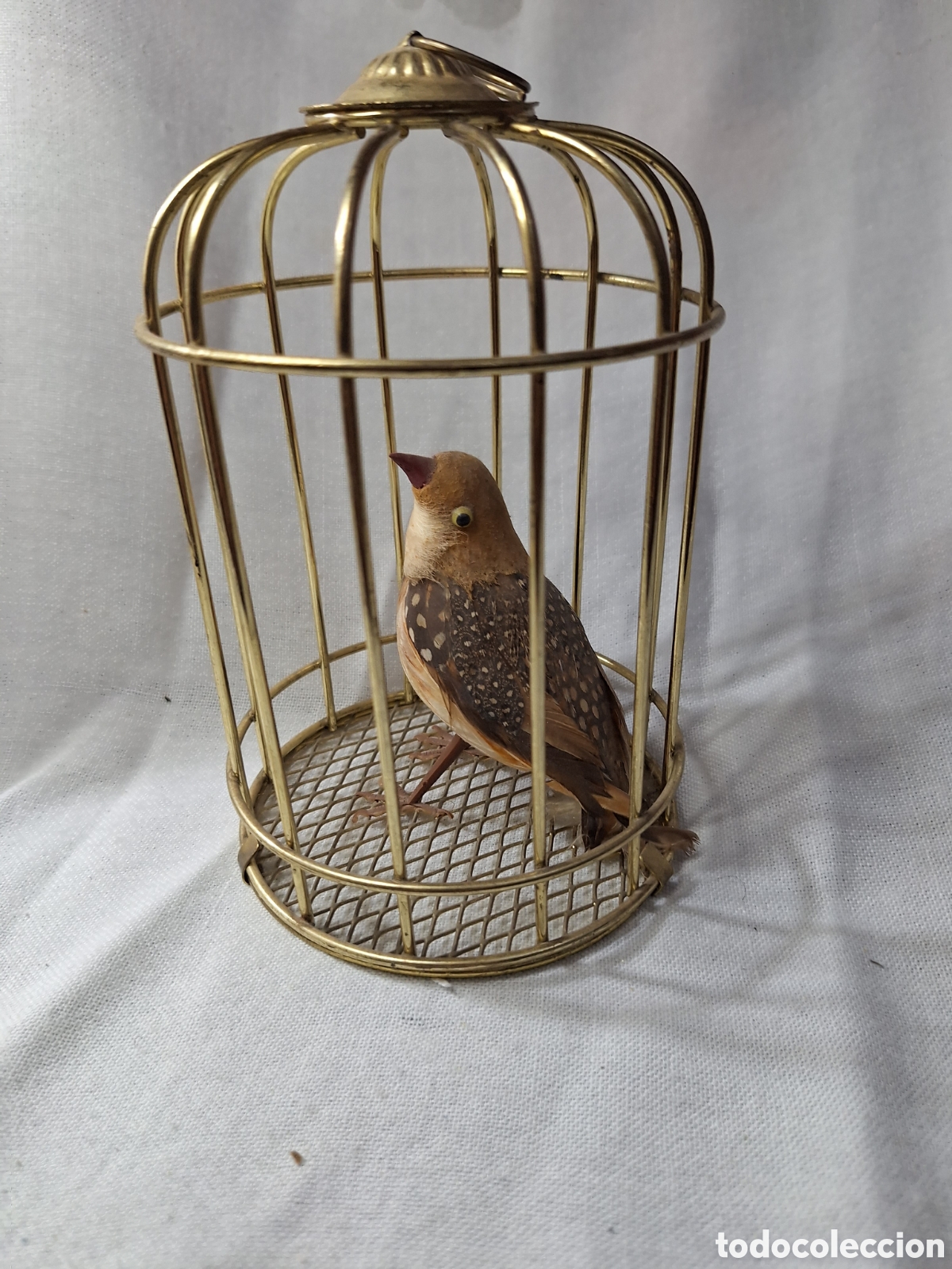 Vintage: Antigua jaula con pajaro - Foto 1
