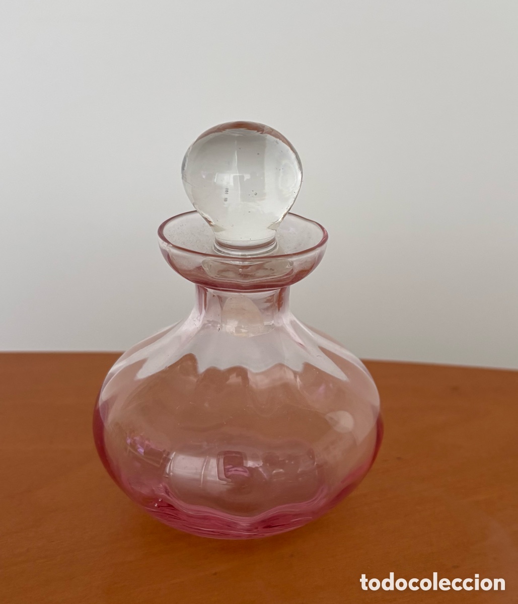 Vintage: Botella de perfume de cristal rosa vintage - Foto 3