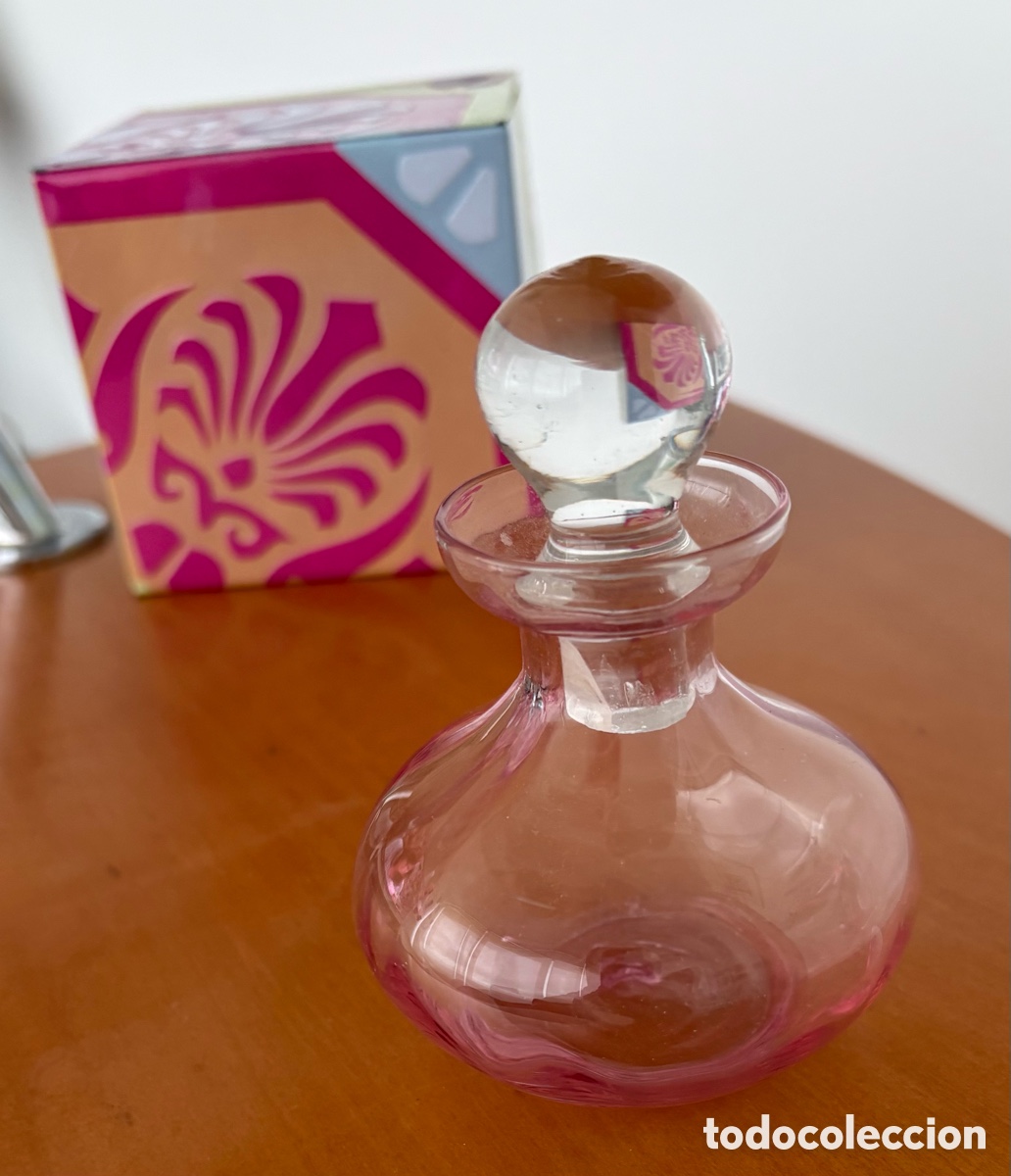 Vintage: Botella de perfume de cristal rosa vintage - Foto 1