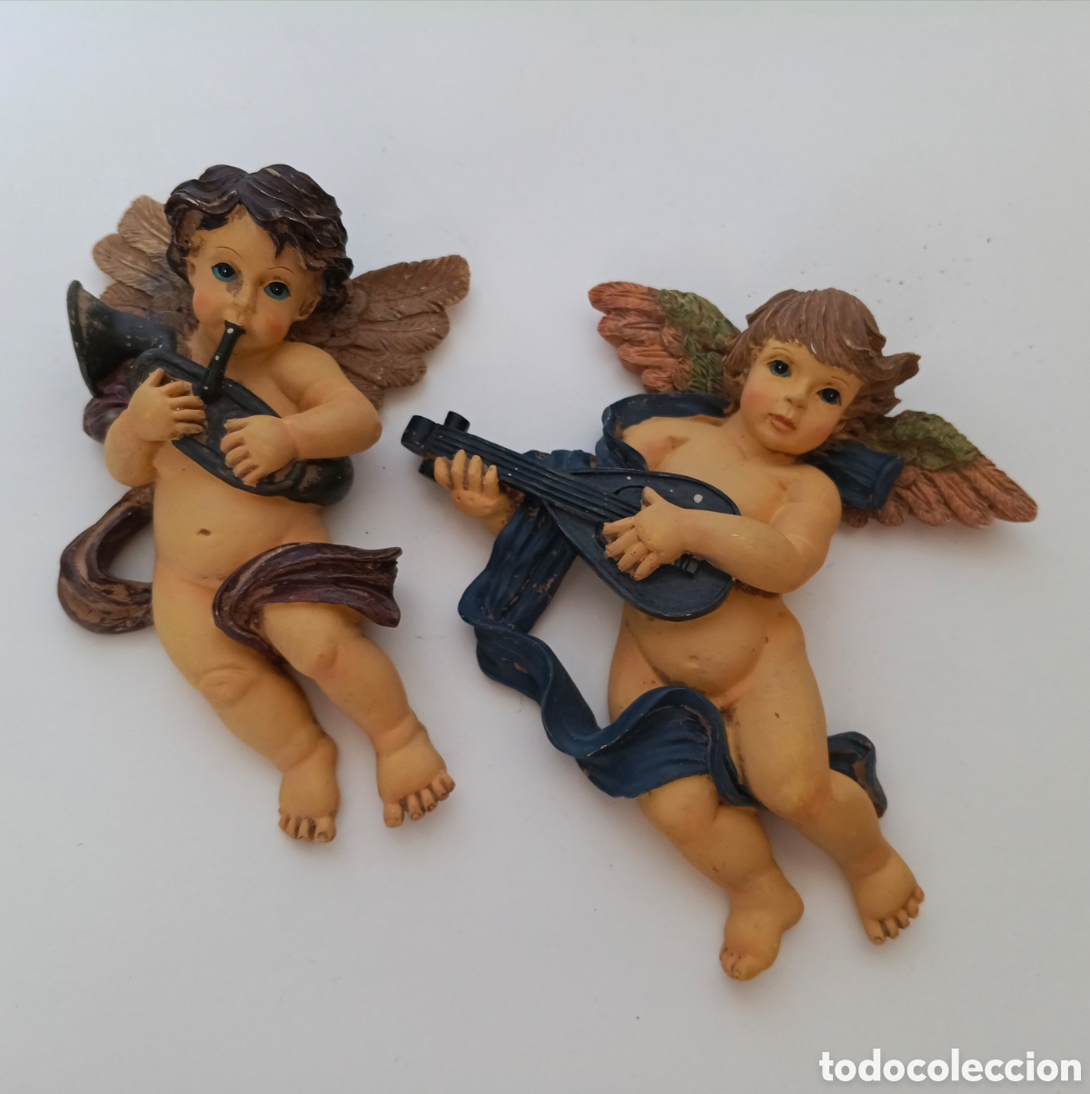 Vintage: Pareja de querubines m&uacute;sicos. - Foto 1