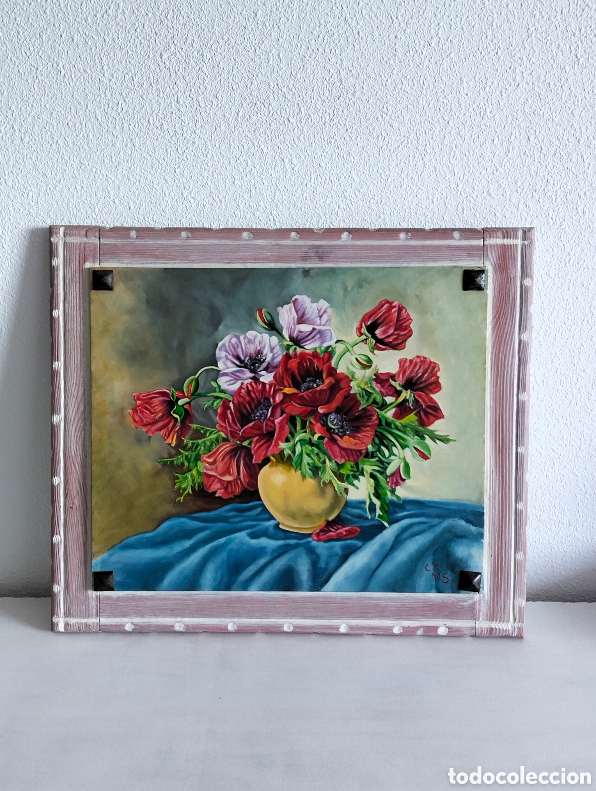 Vintage: Cuadro al &oacute;leo pintado sobre madera - Foto 5