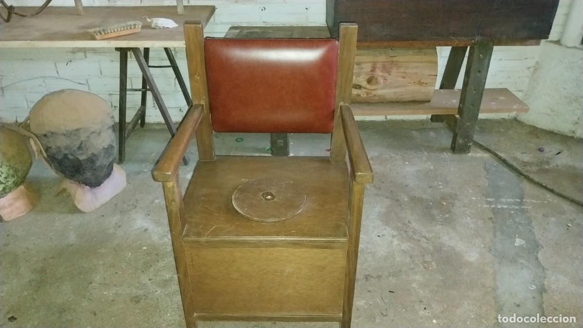 Vintage: Silla de madera para WC - Foto 1