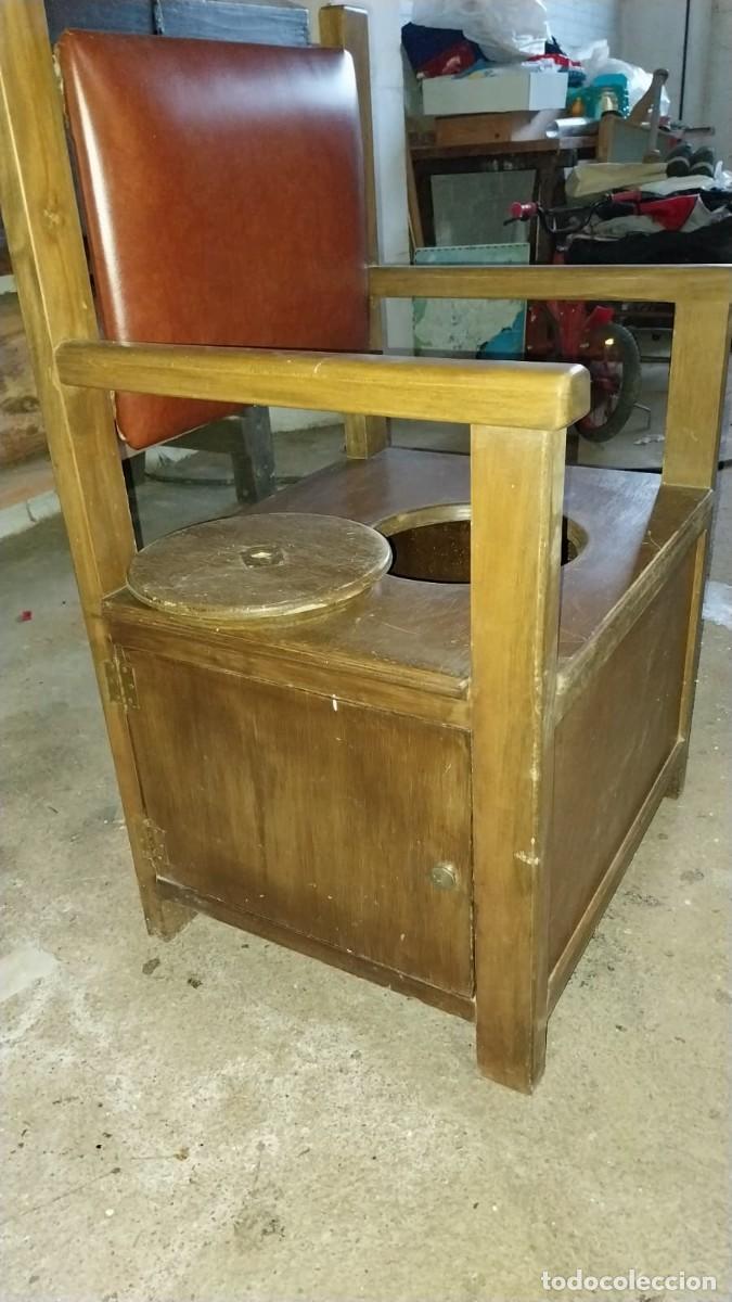 Vintage: Silla de madera para WC - Foto 2