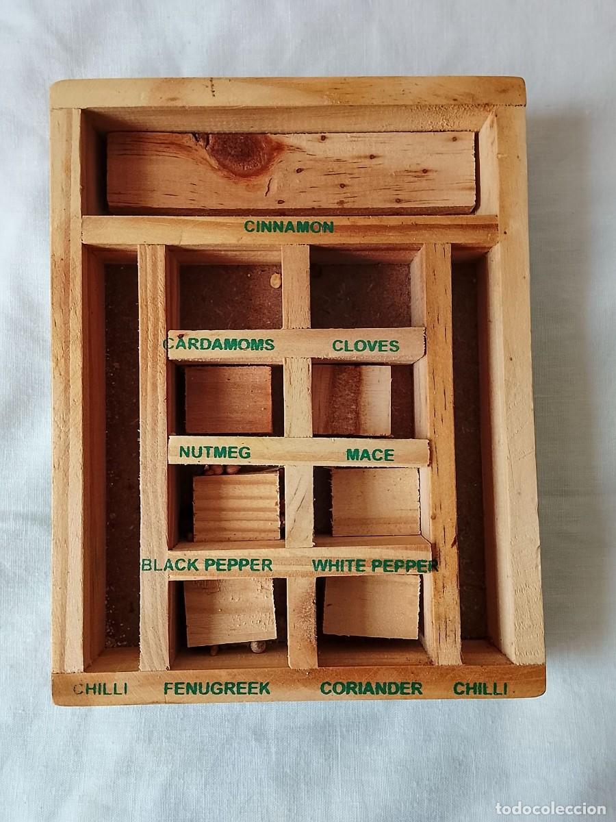 Vintage: Especiero de madera con varios departamentos - Foto 1