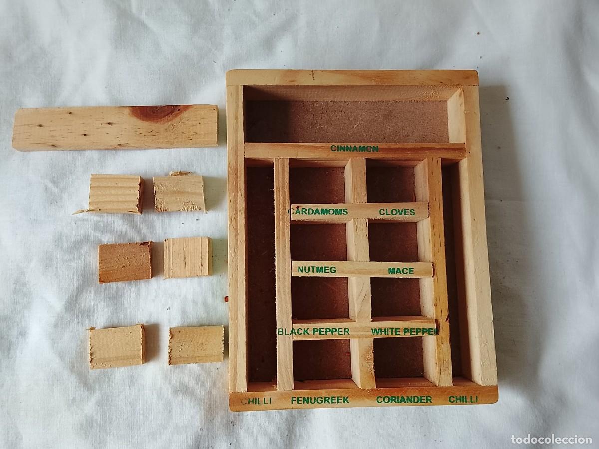 Vintage: Especiero de madera con varios departamentos - Foto 2