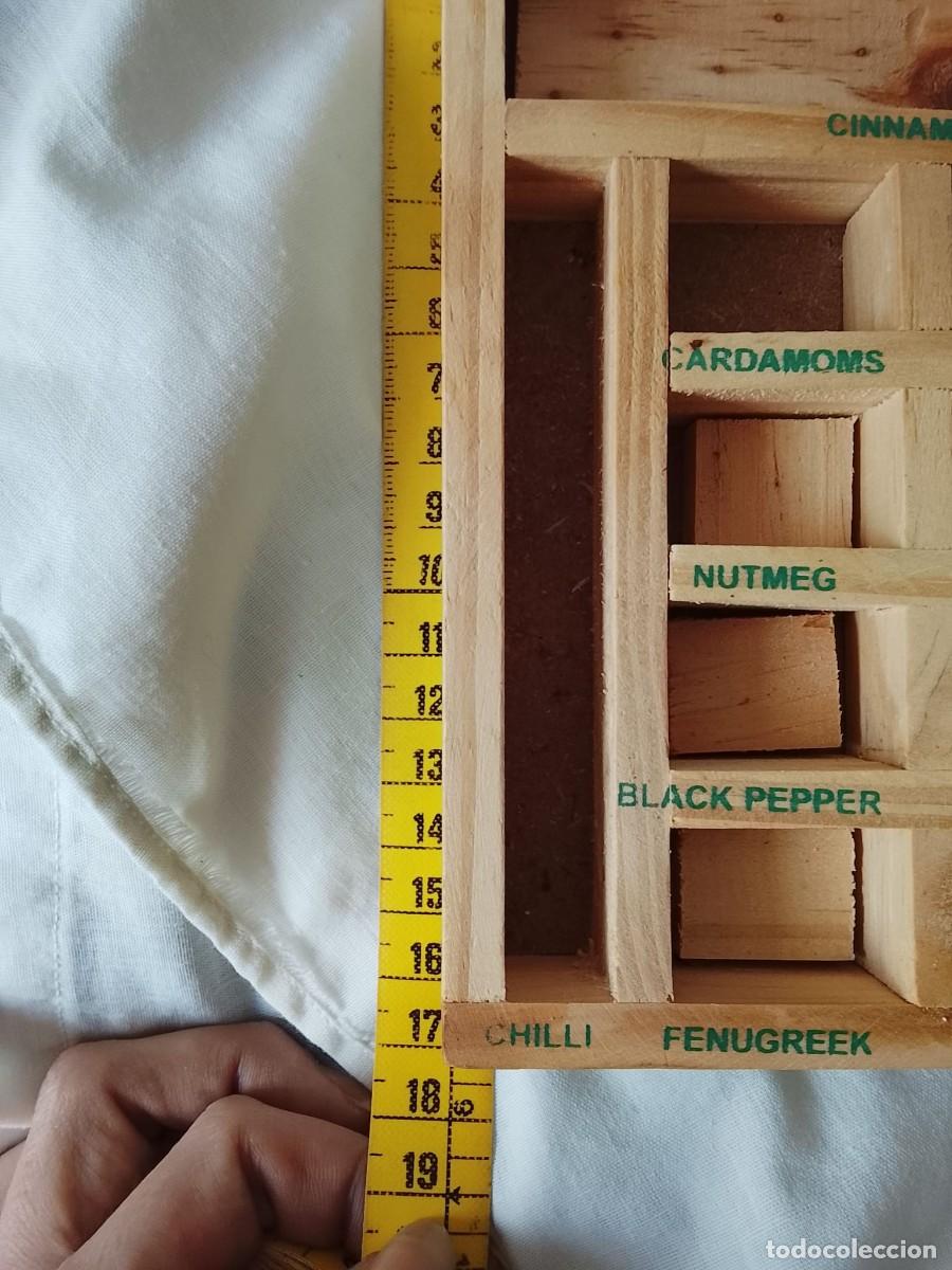 Vintage: Especiero de madera con varios departamentos - Foto 5
