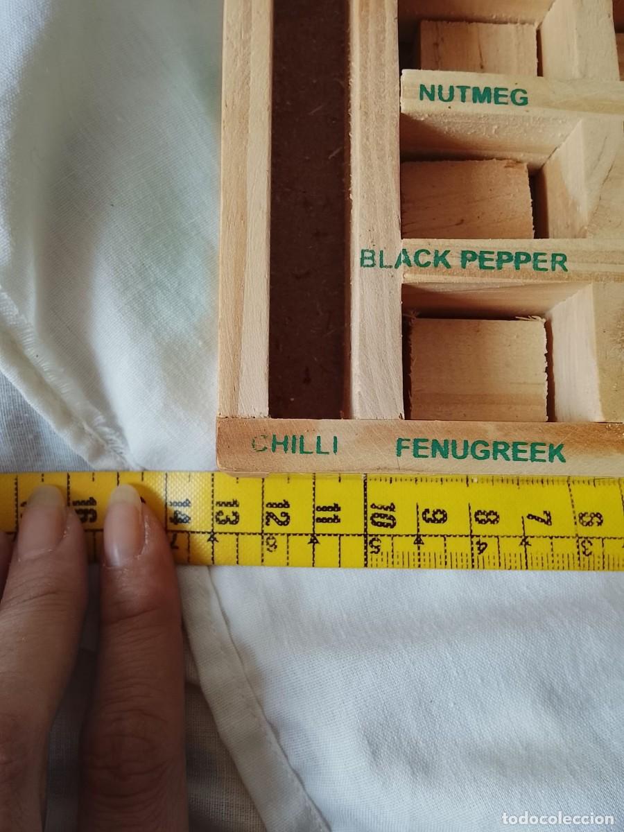 Vintage: Especiero de madera con varios departamentos - Foto 6