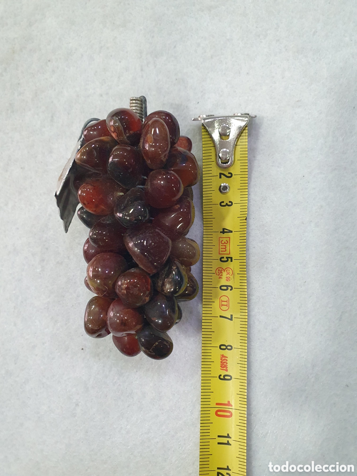 Vintage: Racimo de uvas en piedra natural. (L30) - Foto 3