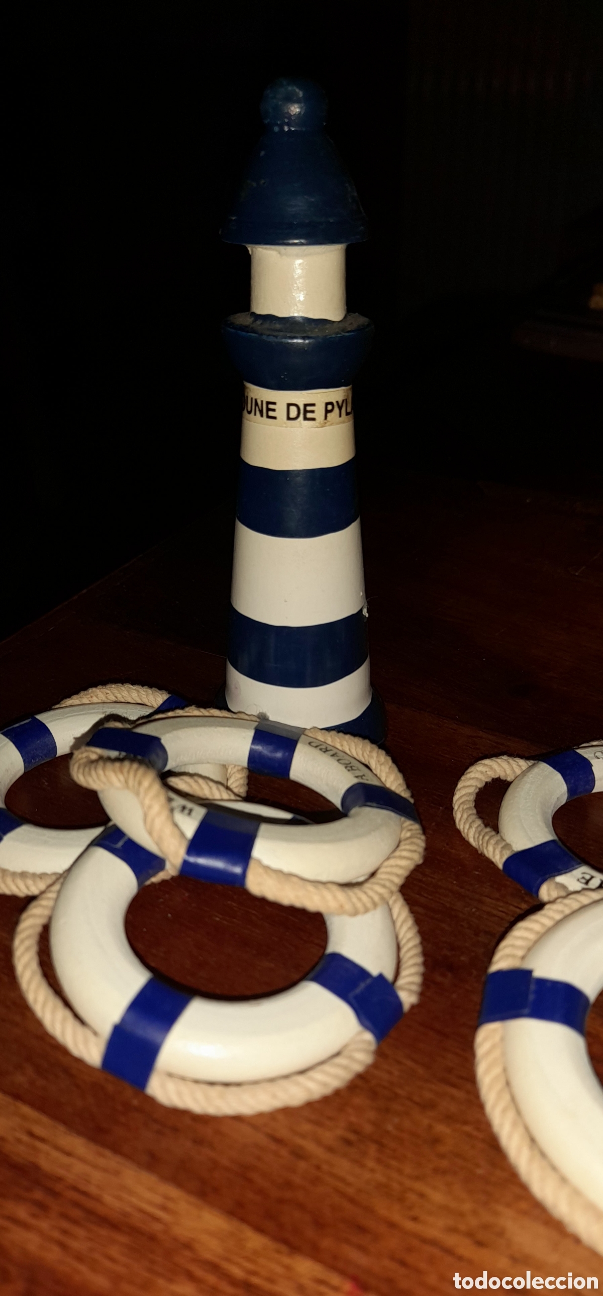 Vintage: Faro de madera con 5 posavasos - Foto 2