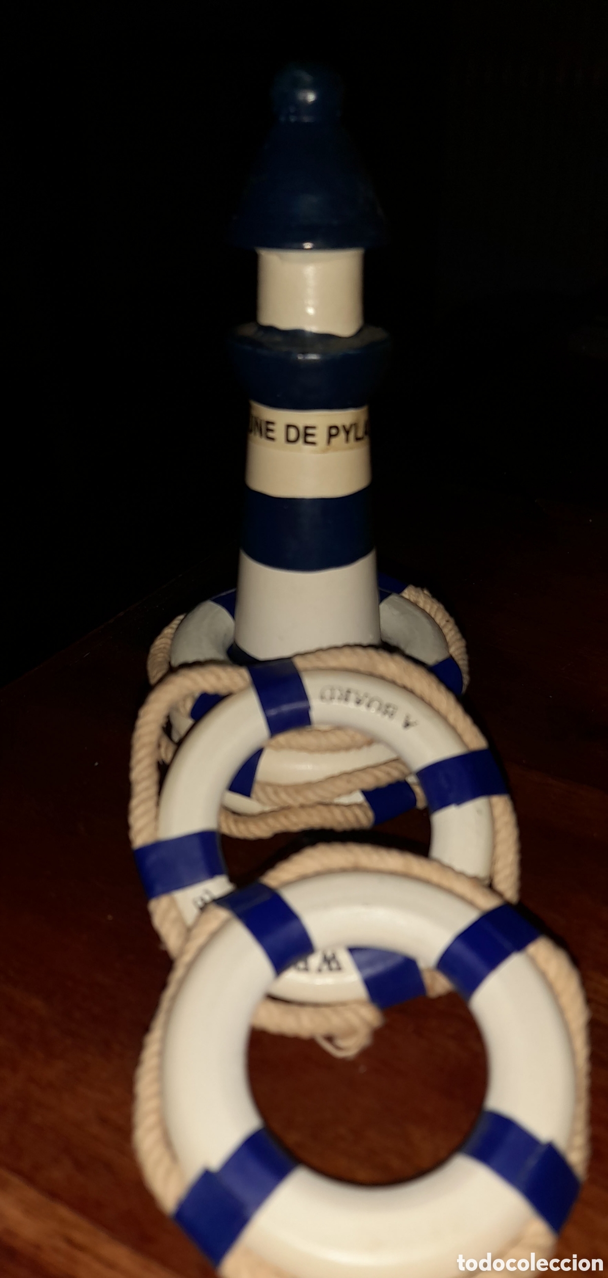 Vintage: Faro de madera con 5 posavasos - Foto 3