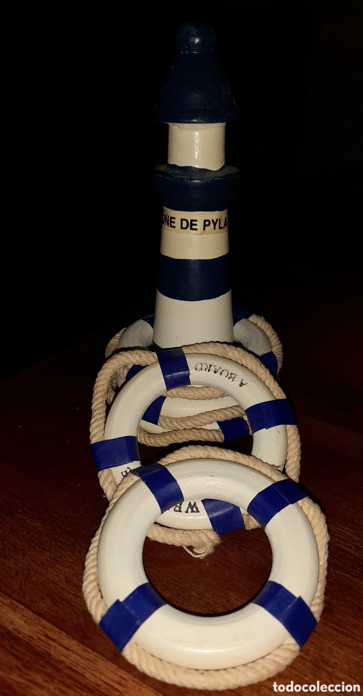 Vintage: Faro de madera con 5 posavasos - Foto 4