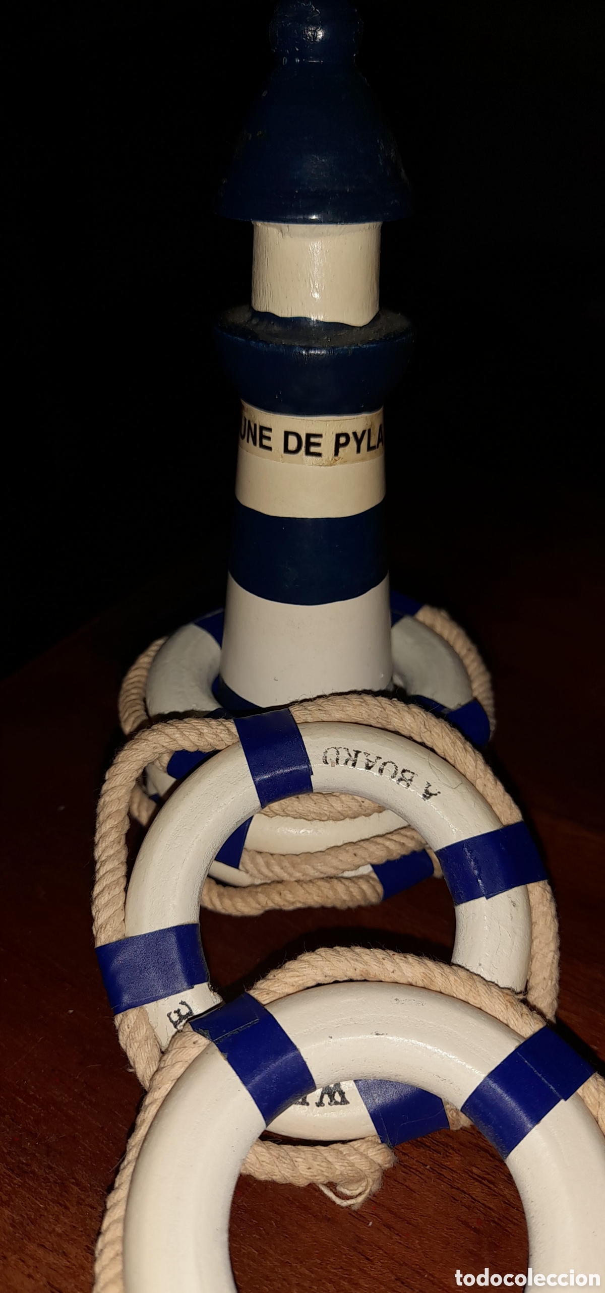 Vintage: Faro de madera con 5 posavasos - Foto 6