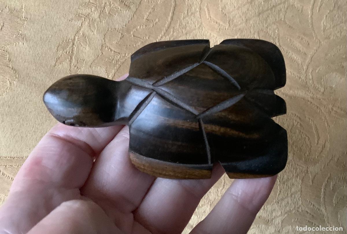 Vintage: TORTUGA DE MADERA NOBLE, TALLADA A MANO - Foto 2