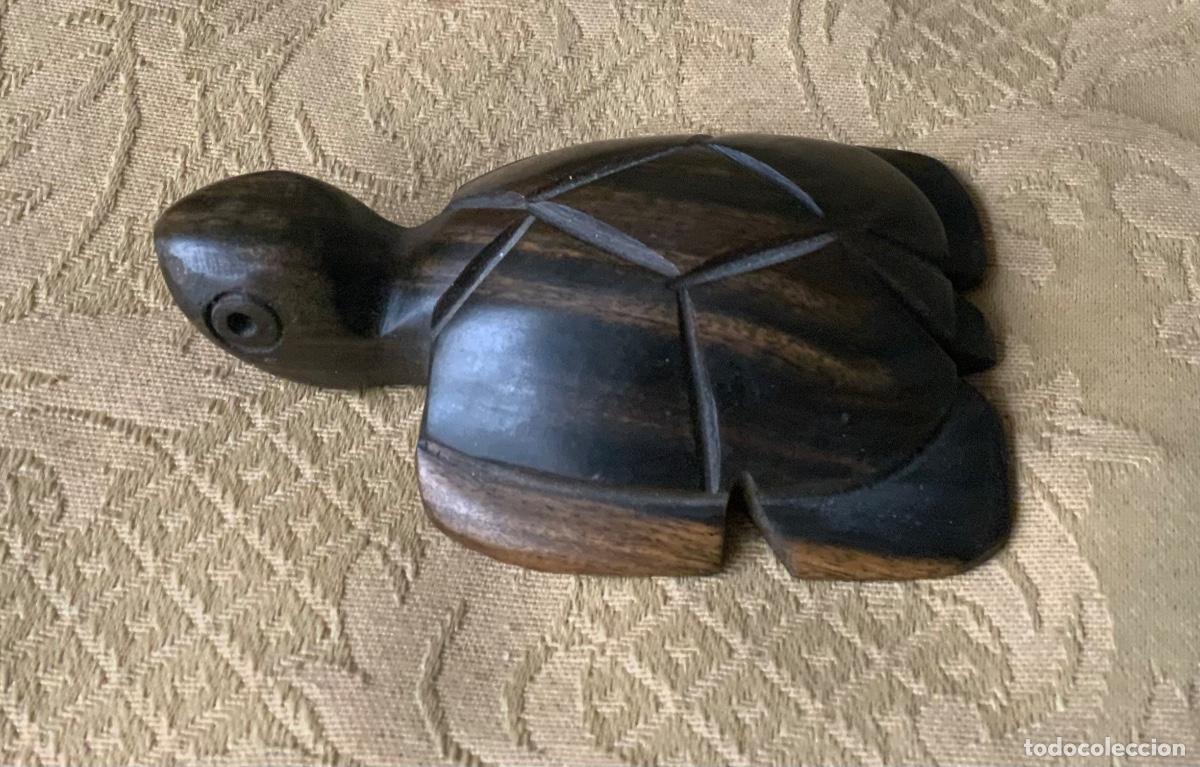 Vintage: TORTUGA DE MADERA NOBLE, TALLADA A MANO - Foto 3