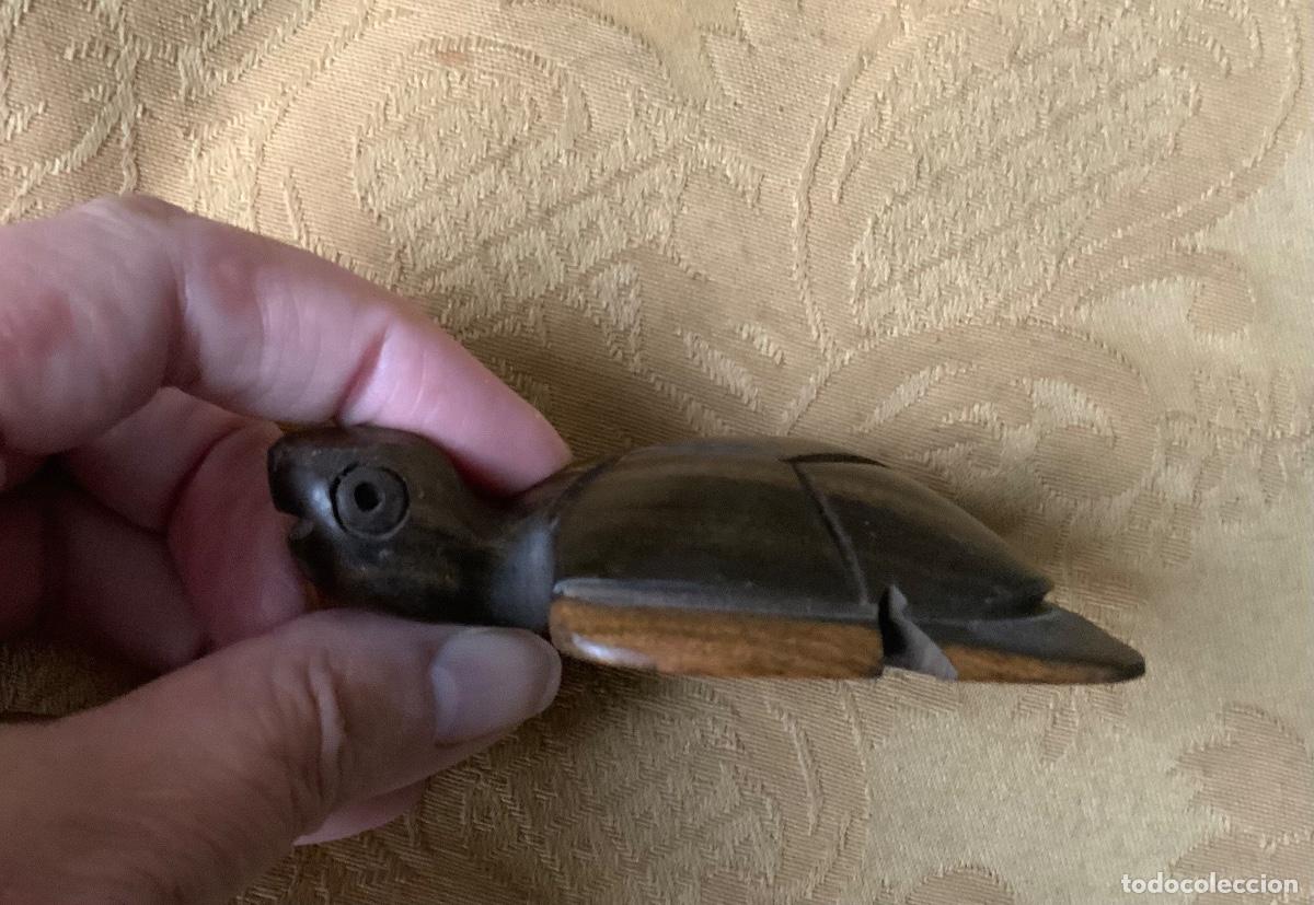 Vintage: TORTUGA DE MADERA NOBLE, TALLADA A MANO - Foto 5