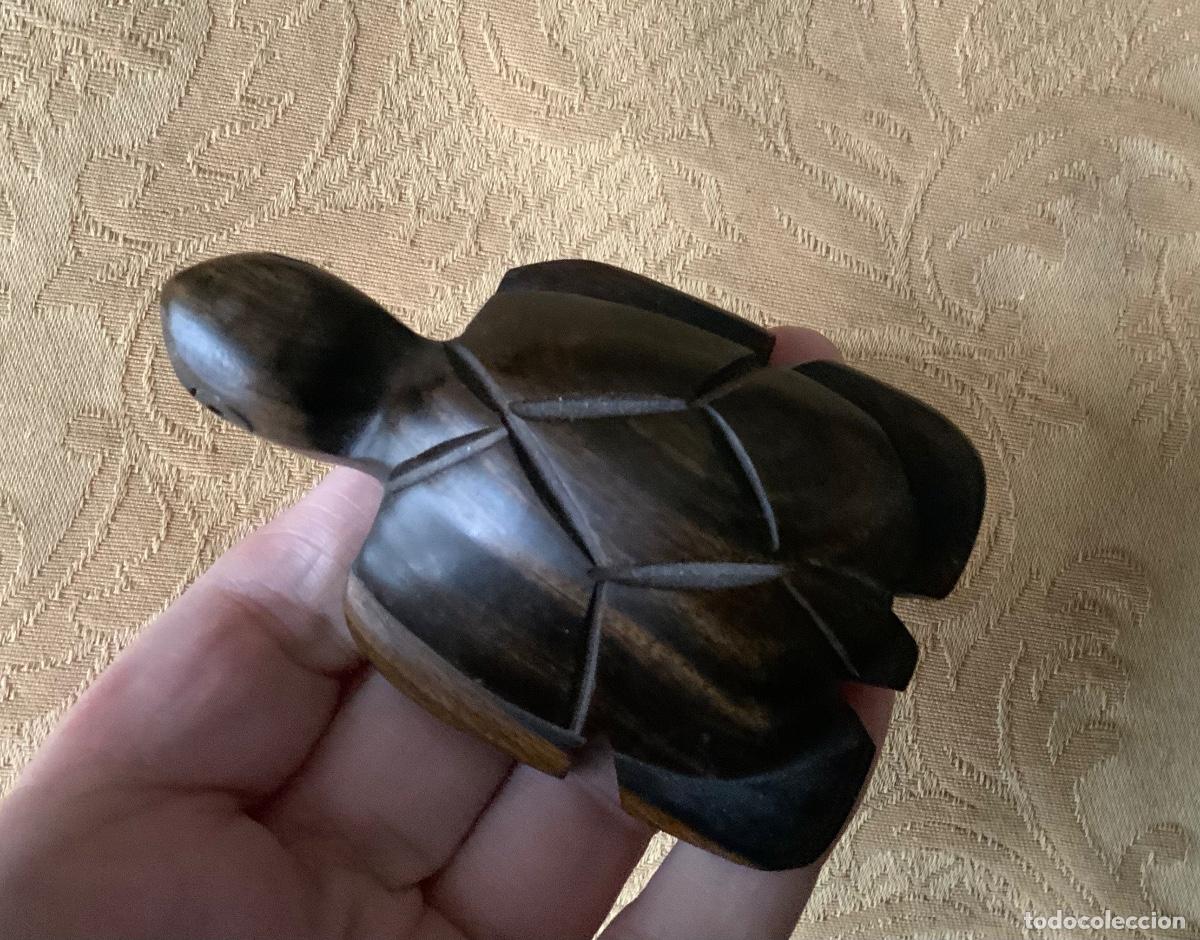 Vintage: TORTUGA DE MADERA NOBLE, TALLADA A MANO - Foto 6