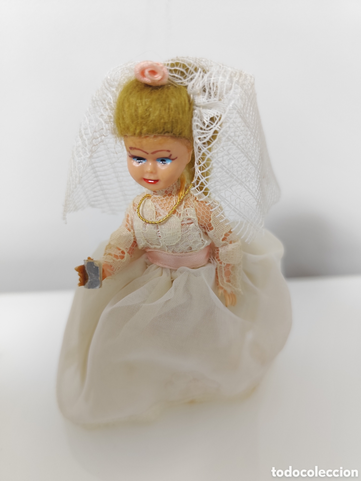 Vintage: Antiguo par de mu&ntilde;ecas de tarta de comuni&oacute;n. - Foto 9