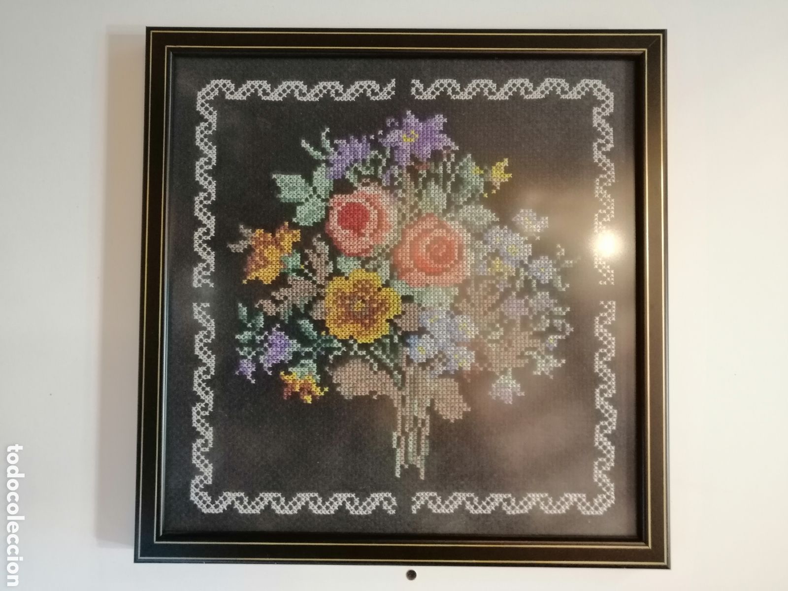 Vintage: Cuadro Flores Artesanal - Foto 2