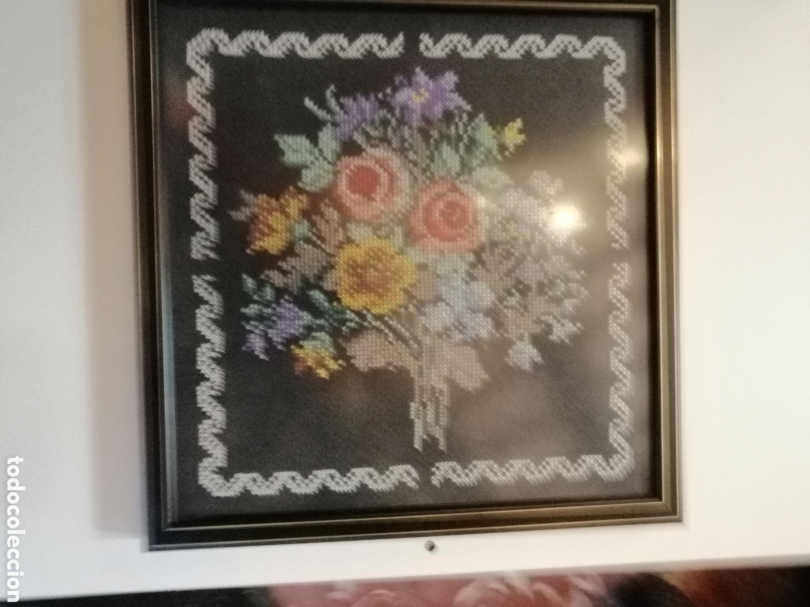 Vintage: Cuadro Flores Artesanal - Foto 3