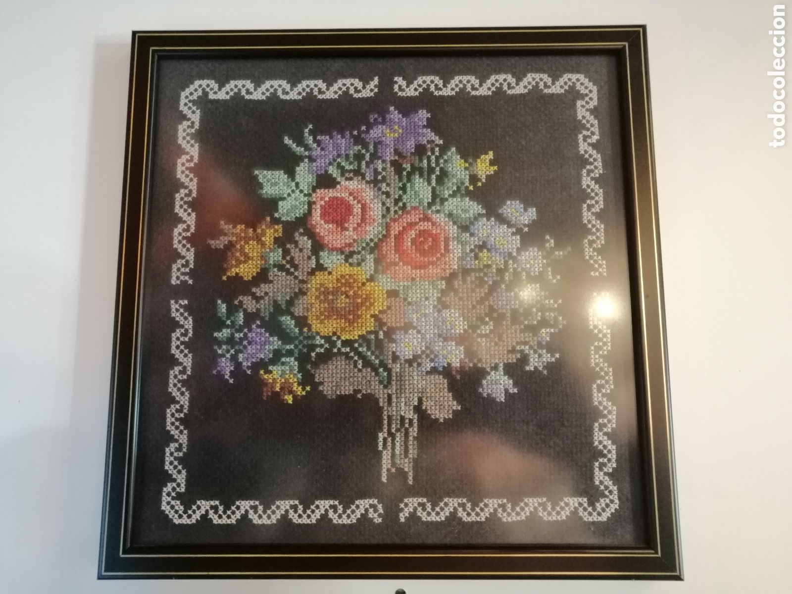 Vintage: Cuadro Flores Artesanal - Foto 5