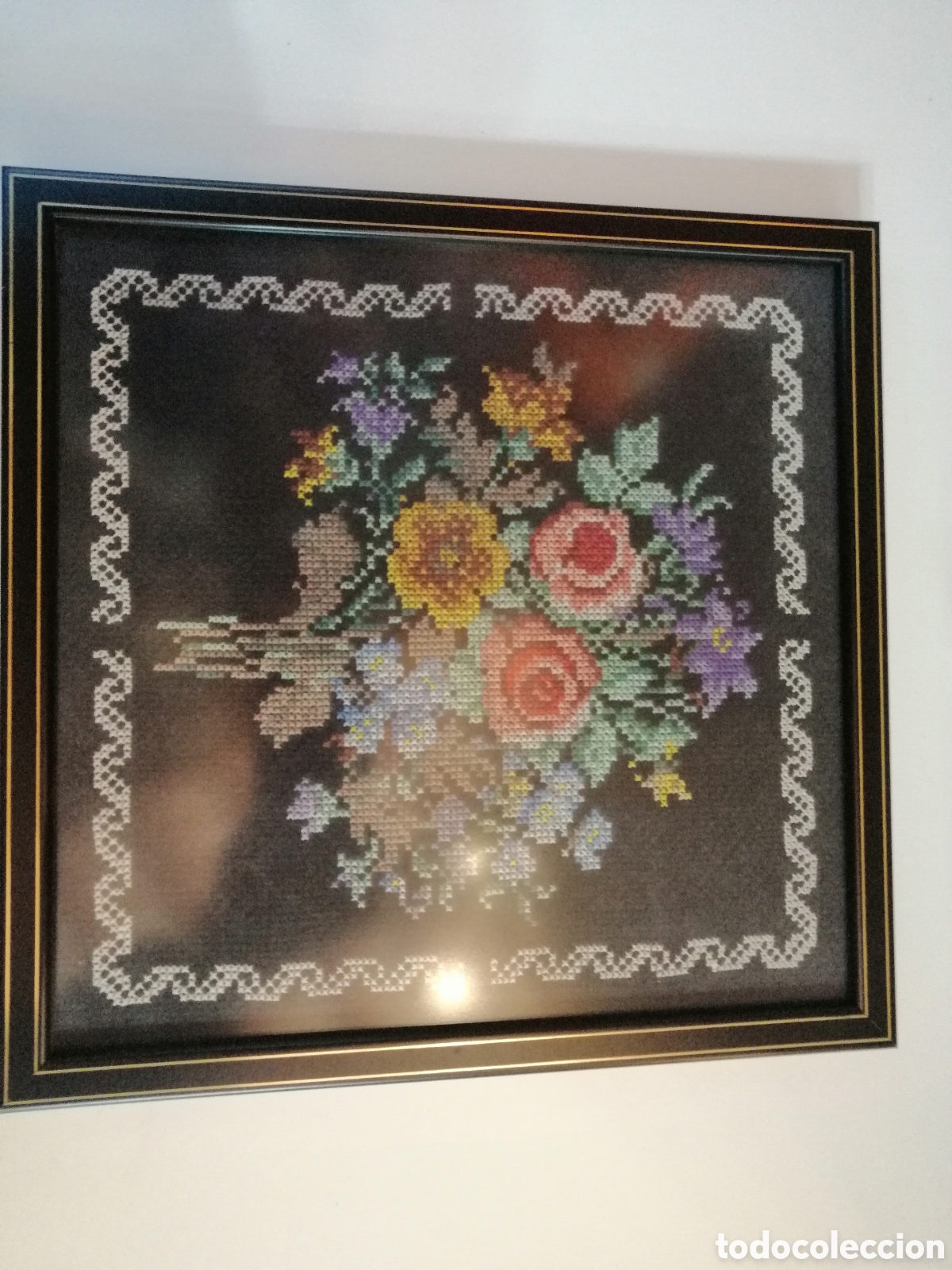 Vintage: Cuadro Flores Artesanal - Foto 4