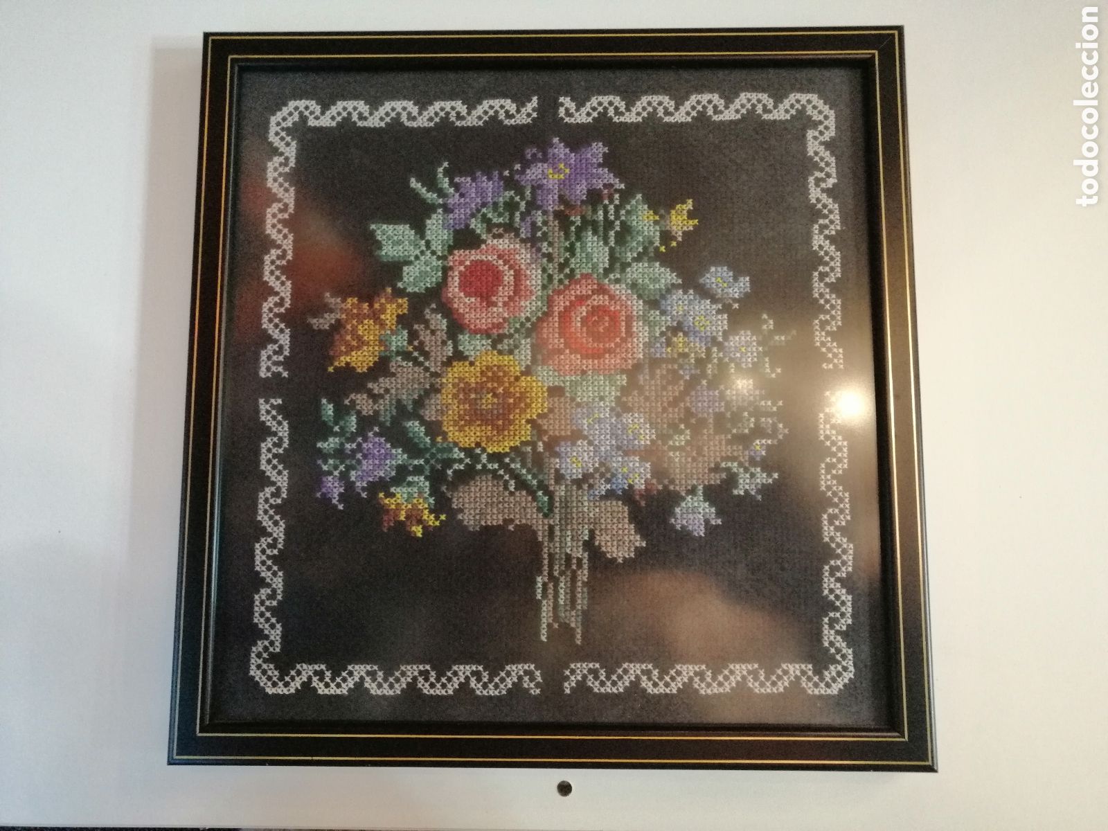 Vintage: Cuadro Flores Artesanal - Foto 1
