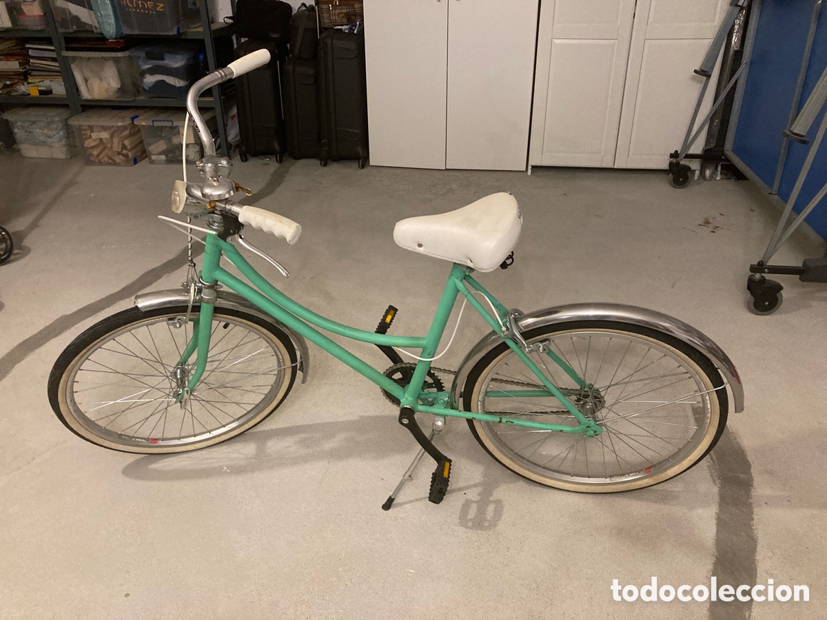 Vintage: Bicicleta cl&aacute;sica verde restaurada - Foto 10