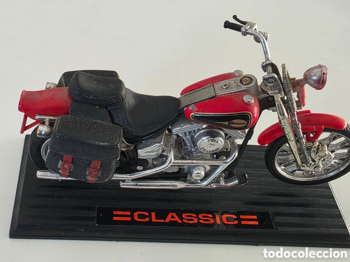 Vintage: Miniatura moto cl&aacute;sica 18 cm decorativa (falta empu&ntilde;adura)