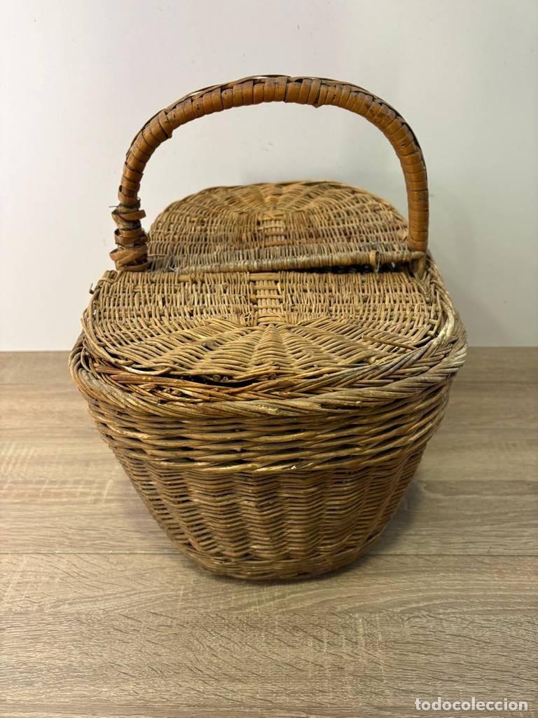 Vintage: CESTA DE MIMBRE CL&Aacute;SICA - Foto 3