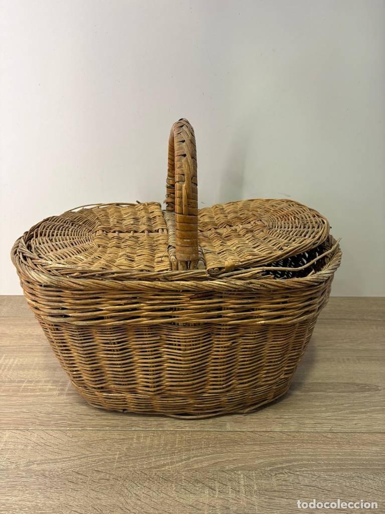 Vintage: CESTA DE MIMBRE CL&Aacute;SICA - Foto 4