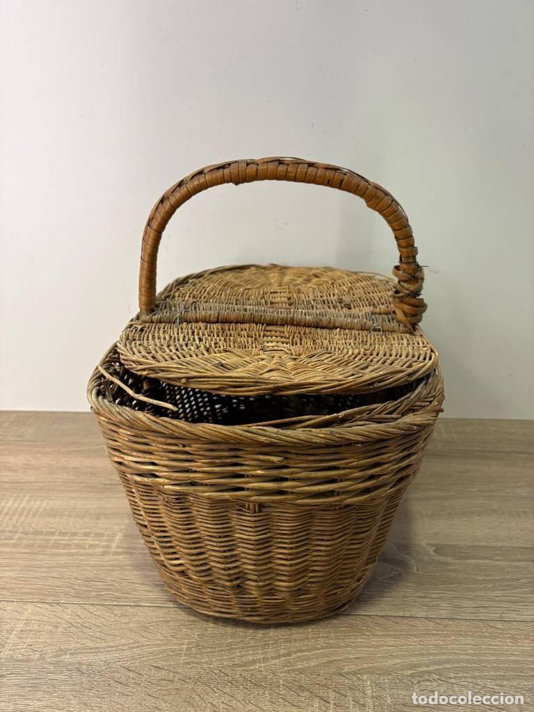 Vintage: CESTA DE MIMBRE CL&Aacute;SICA - Foto 5