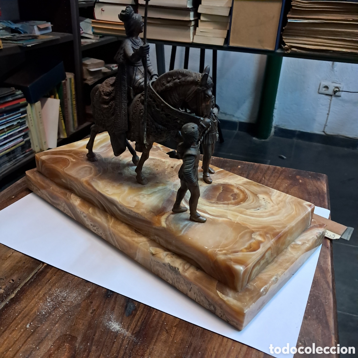 Vintage: Figura en bronce sobre marmol - Foto 4