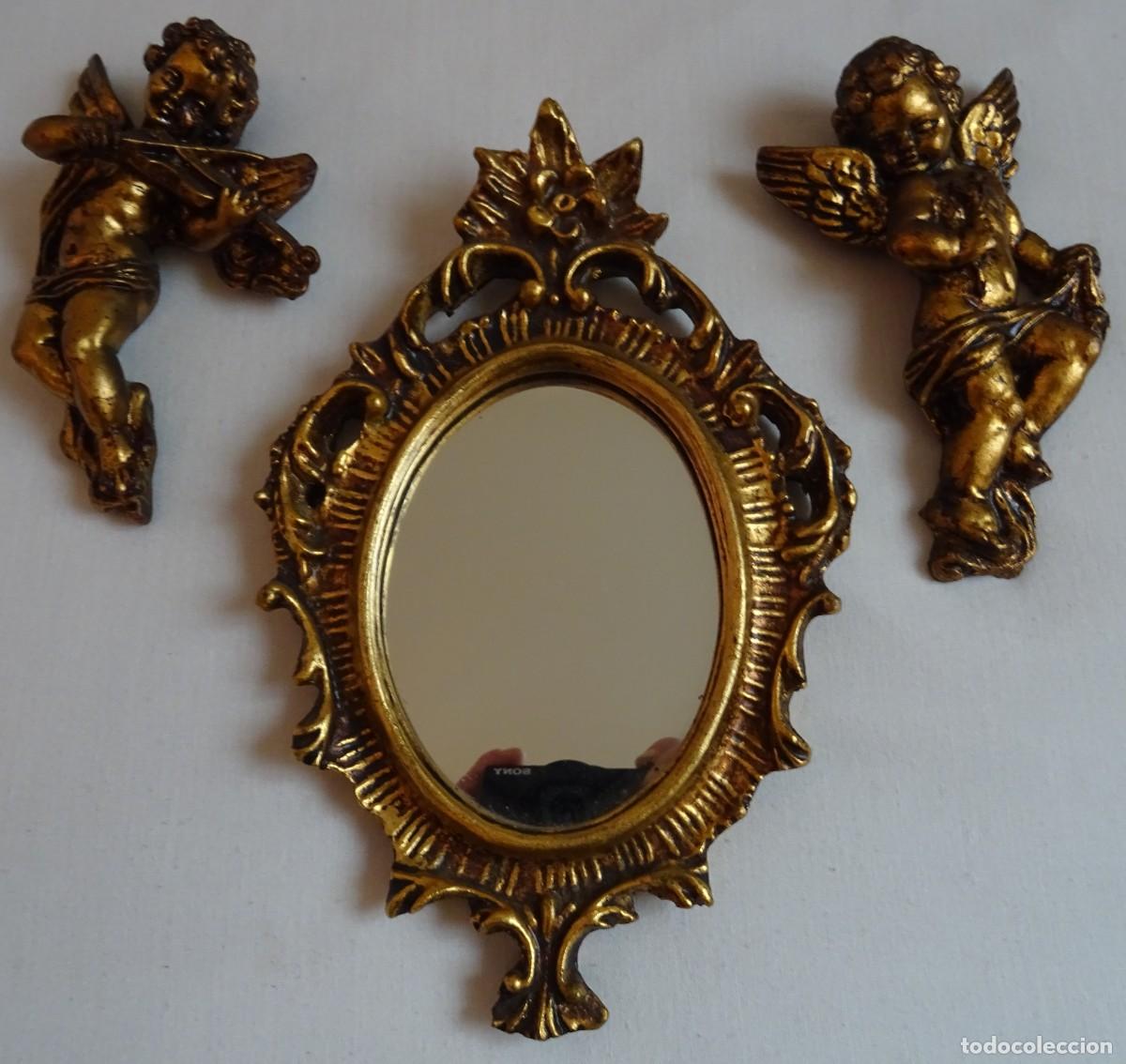 Vintage: Conjunto de espejo y amorcillos - Foto 2