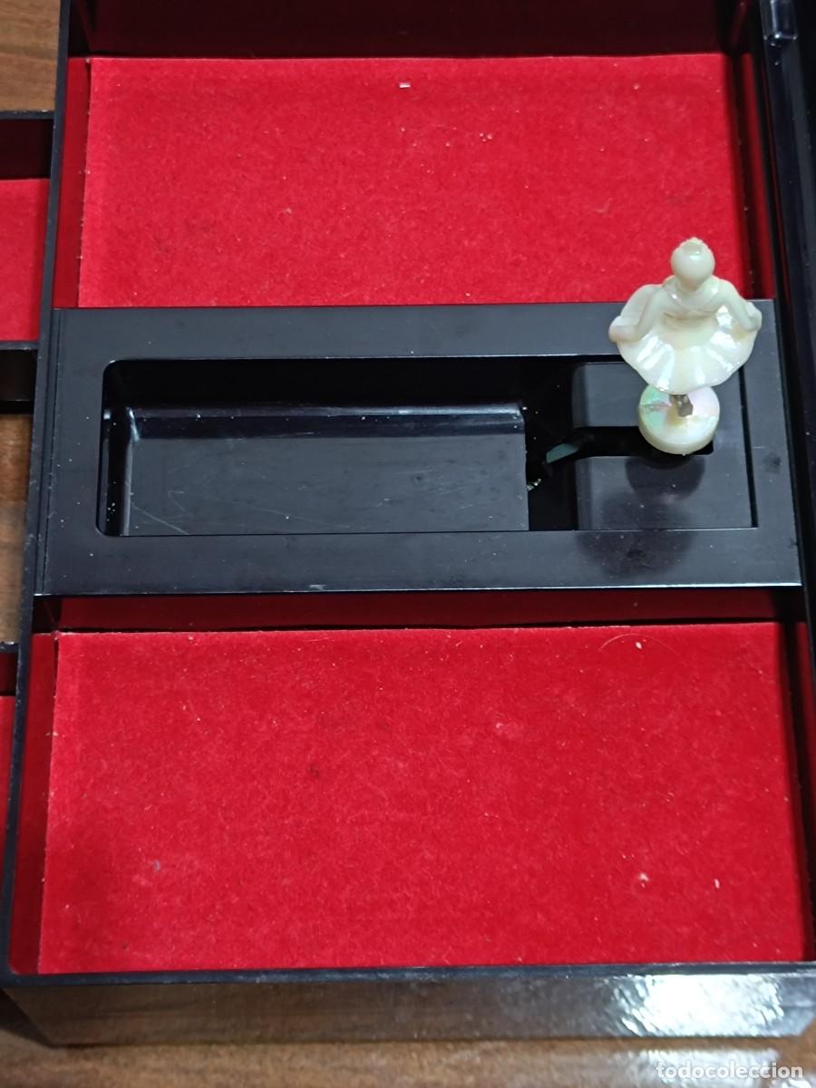 Vintage: Caja joyero de madera caoba lacada - Foto 8