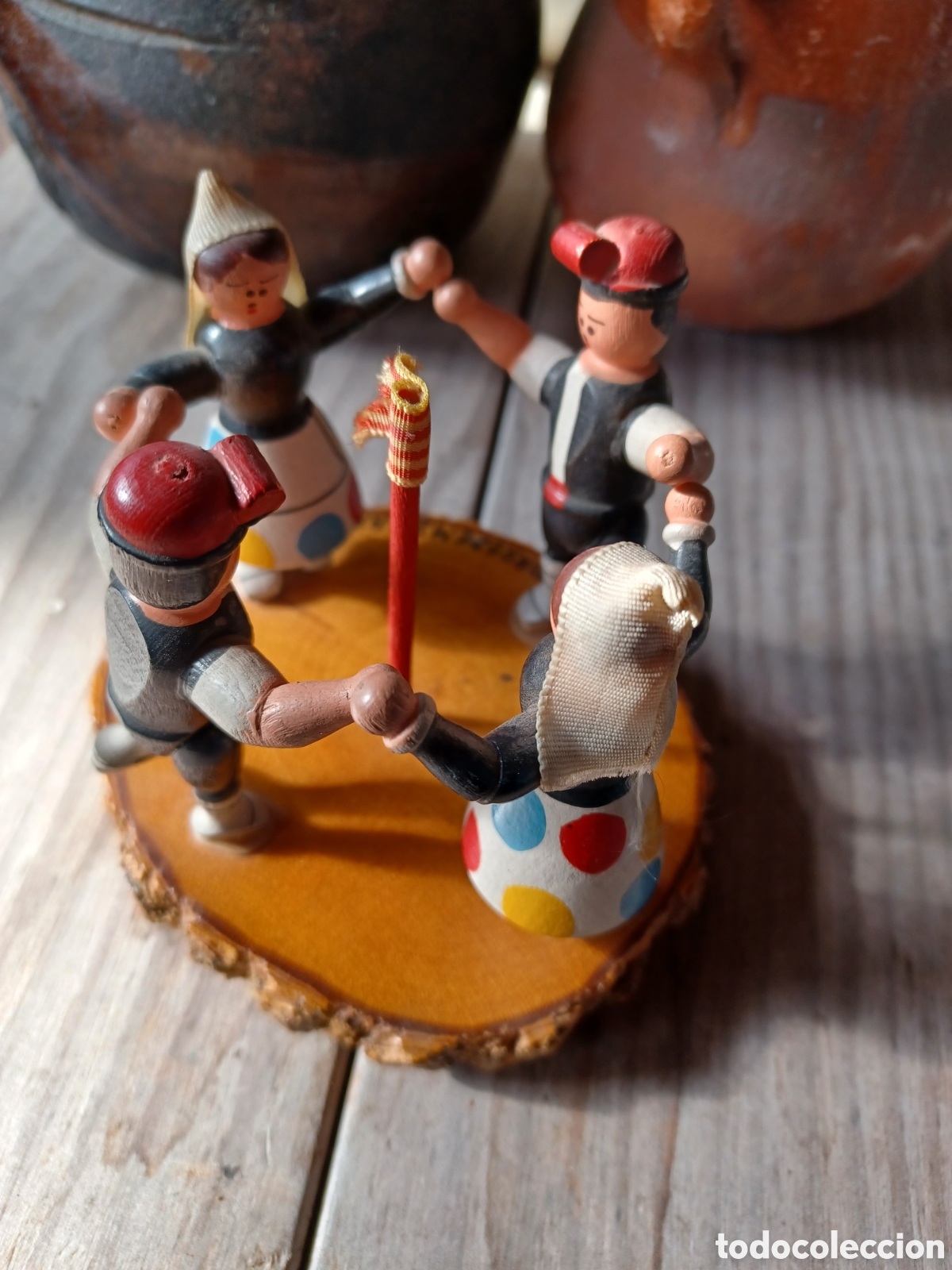 Vintage: Recuerdo de Torredembarra, figuras de madera. - Foto 4