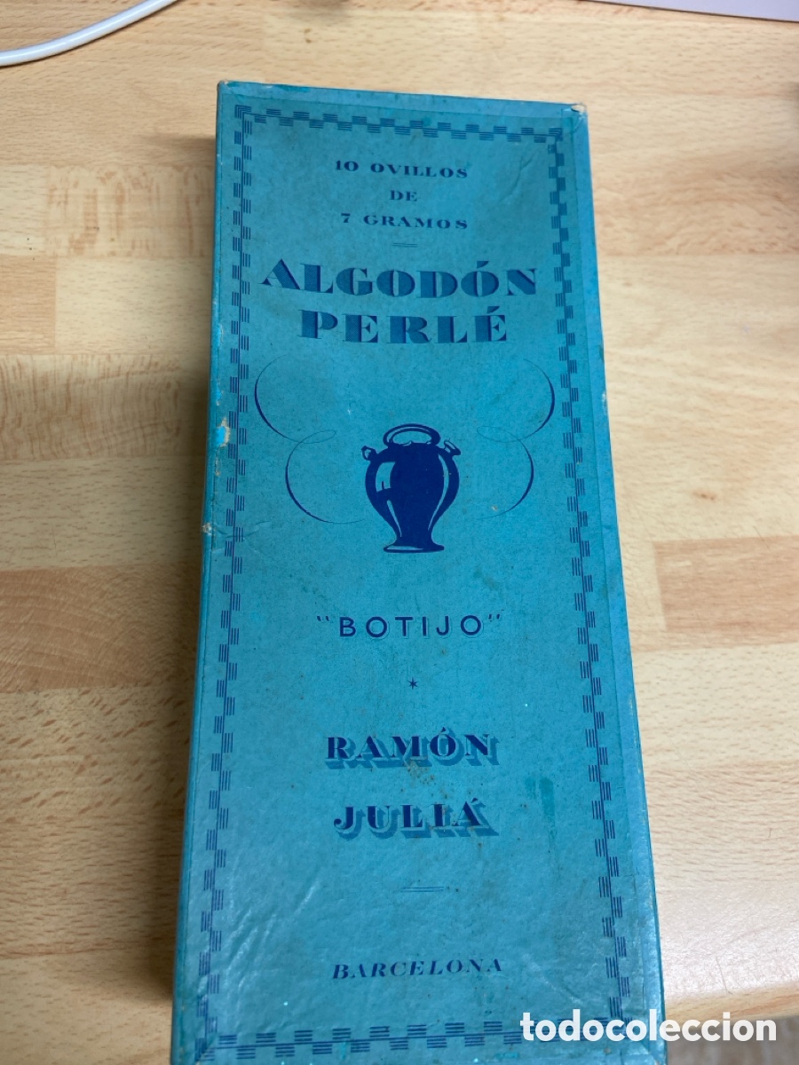 Vintage: Caja de ovillos de algod&oacute;n perl&eacute; - Foto 1